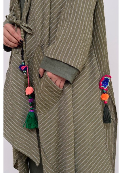 Cadı Kapüşonlu Cepli Boho Mevsimlik Panço & Kap