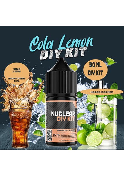 Nuclear Kimya Cola Lemon 30 60 100 ml Dıy Kit Cola Limon Buz Gıda Aroması  ( 6 ml Aroma Içerir )