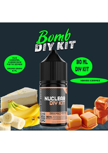 Bomb 30 60 100 ml Dıy Kit Muz Karamel Fıstık Ezmesi Gıda Aroması 6 ml (Aroma Içerir )