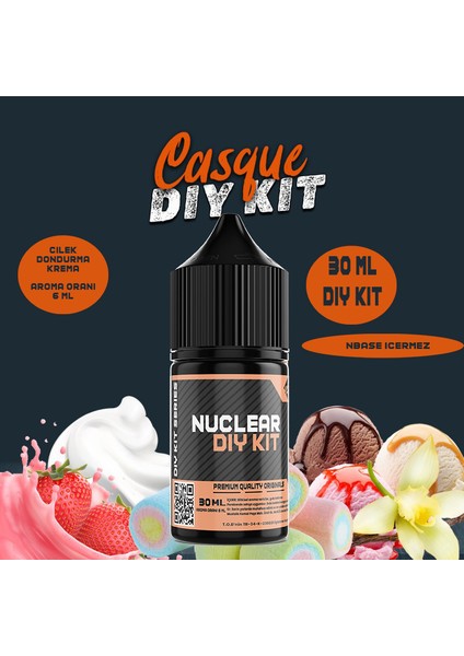 Casque 30 60 100 ml Dıy Kit Çilek Dondurma Gıda Aroması 6 ml (Aroma Içerir )