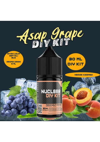 Nuclear Kimya Asap Grape 30 60 100 ml Dıy Siyah Üzüm Buz Aroması 6 ml (Aroma İçerir)