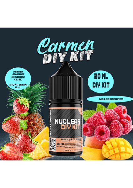 Carmen 30 60 100 ml Dıy Kit Mango Ananas Çilek Gıda Aroması 6 ml (Aroma Içerir )