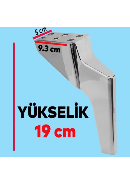 Logan 6'lı Set Mobilya Tv Ünitesi Çekyat Koltuk Kanepe Destek Ayağı 19 Cm Krom Ayakları M8 Civatalı fiyatları
