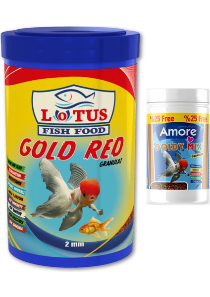 Gold Red 1000ML, Goldy Mix Granules 125 ml Japon Balığı Yemi