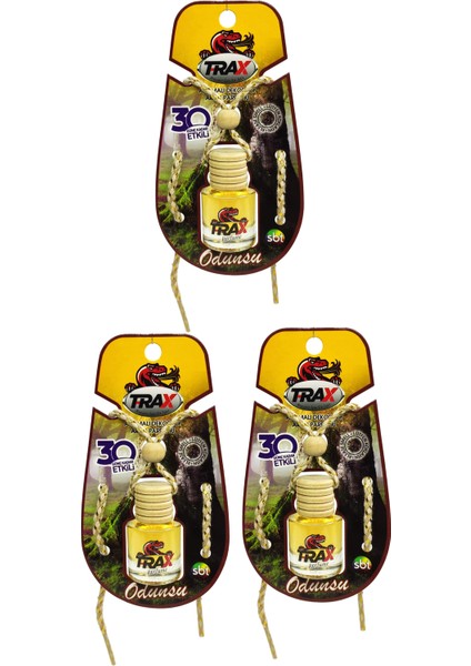 Odunsu - 3'lü Aynaya Asmalı Ipli Aromalı Dekoratif Araç Parfümü