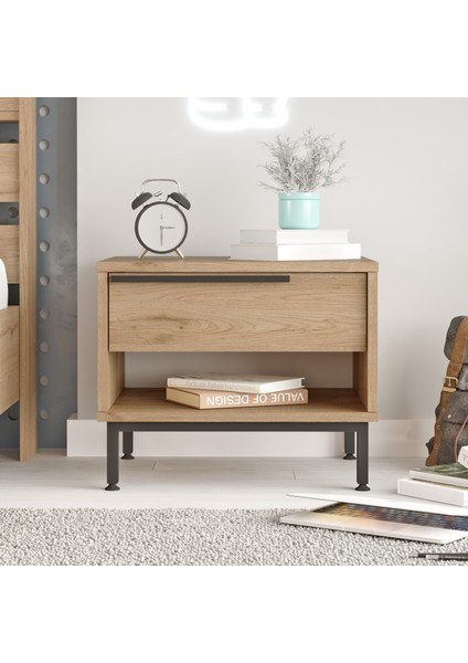 Ocean Komodin Çekmeceli Metal Ayaklı Sepet ON14-S