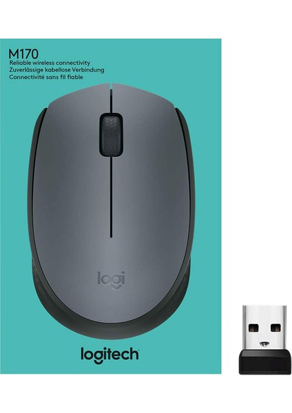 Logıtech M170 USB Kablosuz Siyah Mouse 910-004642 (81)