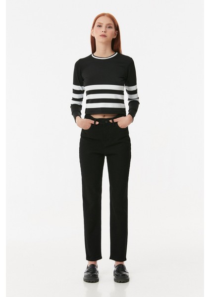 Yüksek Bel Mom Fit Jean