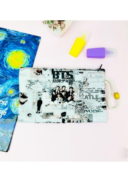 Bts Tasarımlı Bez Kalemlik Cüzdan