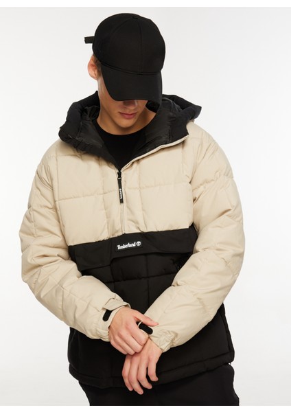 Bej Erkek Kapüşonlu Mont TB0A6JUDDZ71_PULLOVER Puffer Jacket