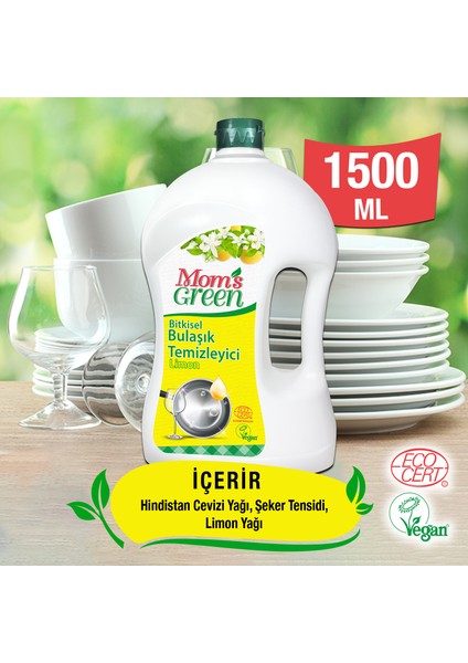 Mom's Green Bitkisel Bulaşık Temizleyici Limon 1500 ml