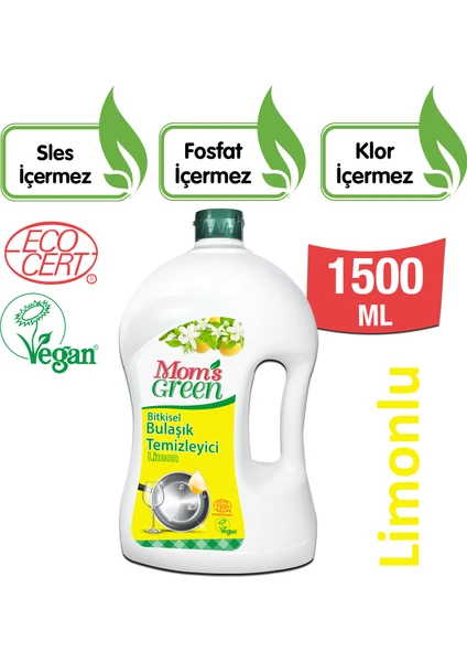 Mom's Green Bitkisel Bulaşık Temizleyici Limon 1500 ml