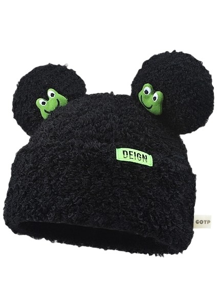 Kadın Kışlık Sevimli Kurbağa Kuzu Şapkası (Yurt Dışından)