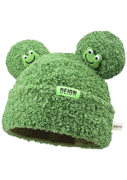 Kadın Kışlık Sevimli Kurbağa Kuzu Şapkası (Yurt Dışından)