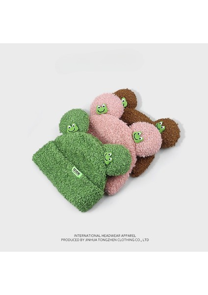 Kadın Kışlık Sevimli Kurbağa Kuzu Şapkası (Yurt Dışından) modelleri