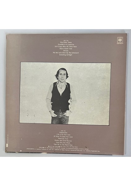 Paul Simon Greatest Hits, Etc. Lp Plak (Orjinal 1977 Dönem Türk Baskı)