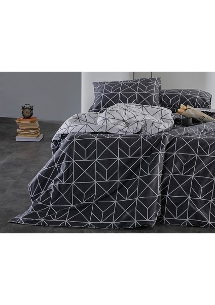 Doqu Home Ranforce Polka Nevresim Takımı Tek King Size - Antrasit