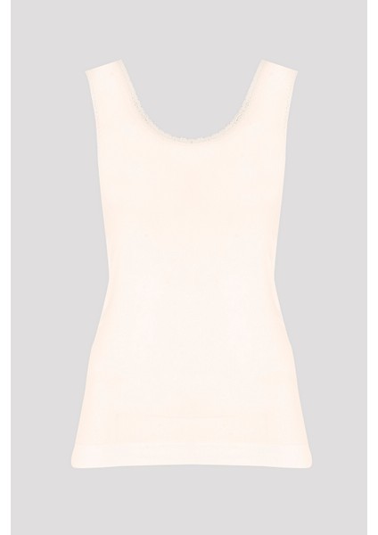 Ten Rengi Kalın Askılı Dantelli Atlet