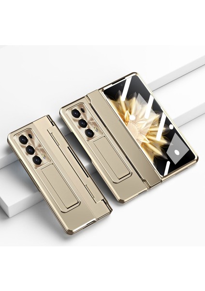 Honor Magic V2 5g Menteşe Koruma Sabit Pc Vasası Kickstand Telefon Kapağı (Yurt Dışından)