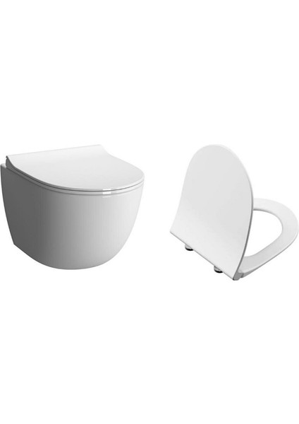 Sento Rim-Ex Kanalsız Asma Klozet +Vitra Slim Soft Klozet Kapağı