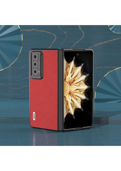 Honor Magic V2 5g Inek Deri Kaplamalı Sert Pc Çapraz Doku Koruyucu Kapak (Yurt Dışından)