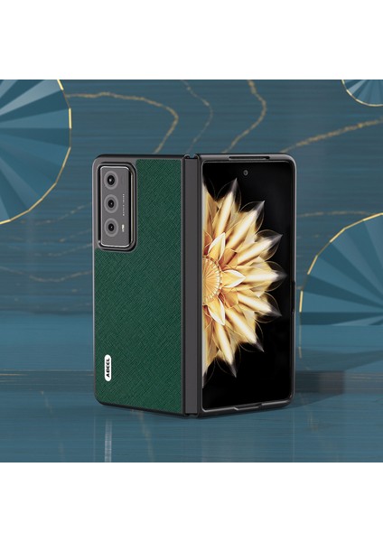 Honor Magic V2 5g Inek Deri Kaplamalı Sert Pc Çapraz Doku Koruyucu Kapak (Yurt Dışından)