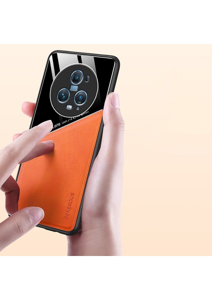 Honor Magic5 Pro Pu Deri Kaplamalı Tpu+Pc Telefon Kılıfı (Yurt Dışından) modelleri