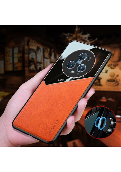 Honor Magic5 Pro Pu Deri Kaplamalı Tpu+Pc Telefon Kılıfı (Yurt Dışından) fırsatları