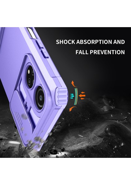 Honor X7 Slide Kamera Kapağı Pc+Tpu Kapak Anti-Drop Kickstand Telefon Kılıfı (Yurt Dışından) indirimleri