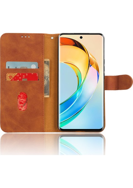 Honor X50 Şok Geçirmez Pu Deri Deri Deri Touch Standı Kılıf Cüzdan Anti-Drop Iç Tpu Telefon Kapağı (Yurt Dışından)