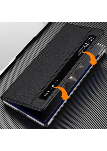 Honor Magic V2 5g Pencere Iş Telefon Kılıfı Pu Deri Stand Flip Cover (Yurt Dışından) modelleri