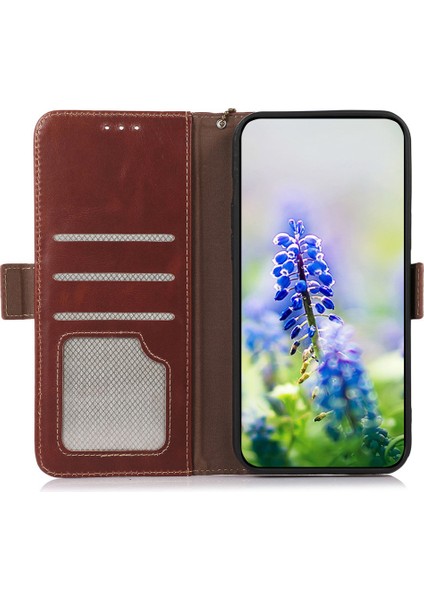 Huawei Nova 11 Pro / Nova 11 Ultra Cüzdan Stand Kapağı Rfıd Engelleme Çılgın At Dokusu Inek Deri Telefon Kılıfı (Yurt Dışından)