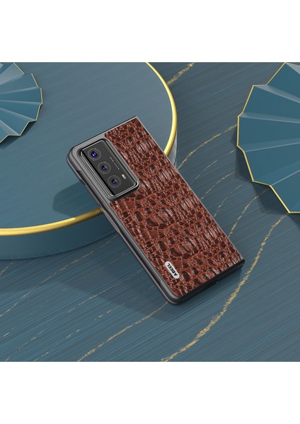 Honor Magic V2 5g Inek Deri+Pc Koruyucu Kapak Kanopi Doku Telefon Kılıfı (Yurt Dışından)