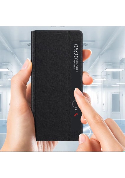 Honor Magic V2 5g Pencere Iş Telefon Kılıfı Pu Deri Stand Flip Cover (Yurt Dışından) fırsatları