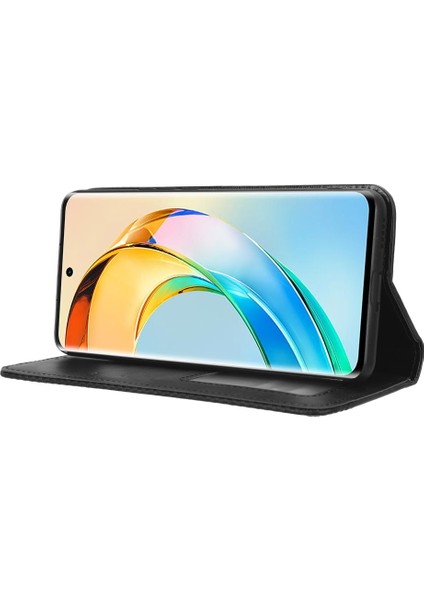 Honor X50 Manyetik Kapanış Retro Telefon Kasası Pu Deri Kapak Standı Cüzdan Kabuğu (Yurt Dışından) fırsatları