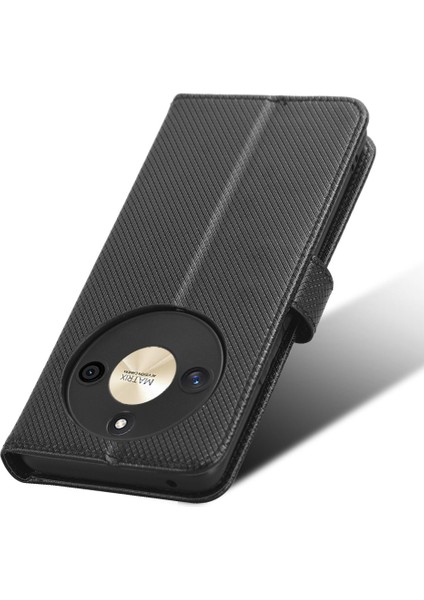 Pu Deri Stand Telefon Kılıfı Honor X50, Cüzdan Şok Geçirmez Elmas Doku Telefon Kapağı (Yurt Dışından) fırsatları