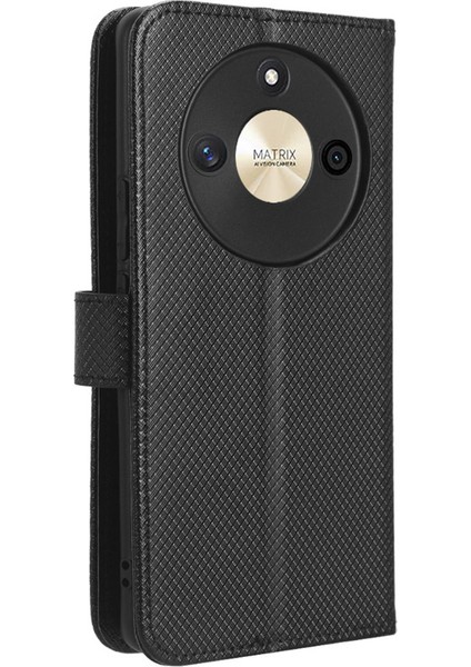 Pu Deri Stand Telefon Kılıfı Honor X50, Cüzdan Şok Geçirmez Elmas Doku Telefon Kapağı (Yurt Dışından) indirimleri