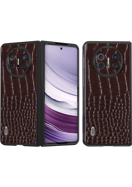 Huawei Mate X5 Case Inek Deri + Pc Timsah Doku Kapağı (Yurt Dışından)