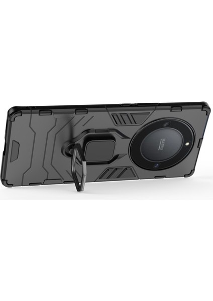 Honor X40 5g / X9A 5g / Magic5 Lite 5g Yüzük Tutucu Kickstand Back Cover Tpu+Pc Anti-Drop Telefon Kılıfı (Yurt Dışından)