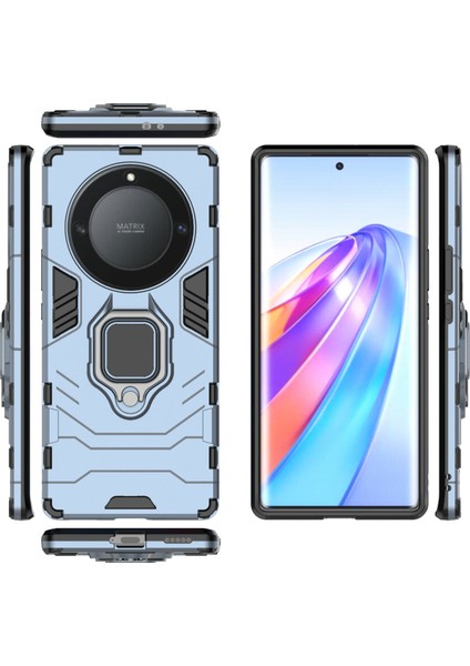 Honor X40 5g / X9A 5g / Magic5 Lite 5g Yüzük Tutucu Kickstand Back Cover Tpu+Pc Anti-Drop Telefon Kılıfı (Yurt Dışından)