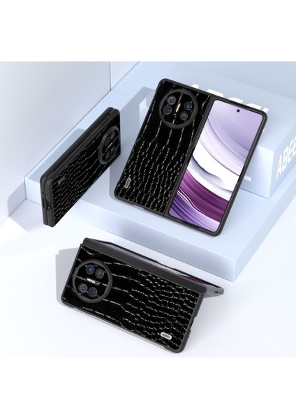 Huawei Mate X5 Case Inek Deri + Pc Timsah Doku Kapağı (Yurt Dışından)