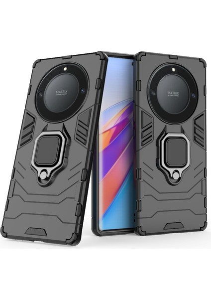Honor X40 5g / X9A 5g / Magic5 Lite 5g Yüzük Tutucu Kickstand Back Cover Tpu+Pc Anti-Drop Telefon Kılıfı (Yurt Dışından)