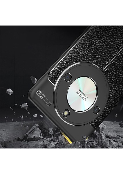 Honor X50 Litchi Doku Telefon Kılıfı, Çizilmez Esnek Tpu Telefon Arka Kapak (Yurt Dışından)