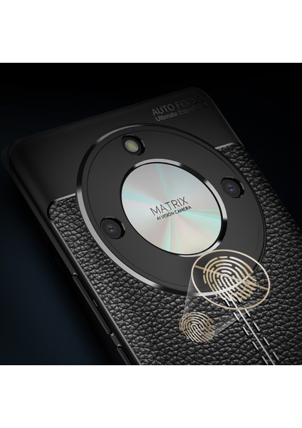 Honor X50 Litchi Doku Telefon Kılıfı, Çizilmez Esnek Tpu Telefon Arka Kapak (Yurt Dışından)