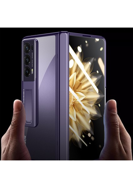 Honor Magic V2 5g Menteşe Koruma Kickstand Cover Clear Pc Elektraplatma Telefon Kılıfı (Yurt Dışından) modelleri