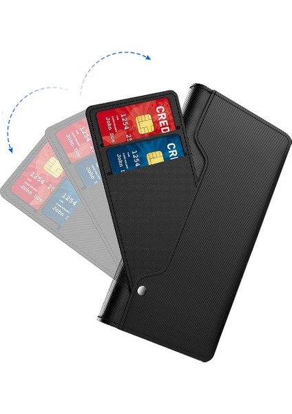 Huawei Nova 11 Anti-Çizelge Anti-Çizelge Manyetik Telefon Kılıfı Ayna Tasarım Kartı Tutucu Pu Deri Stand Telefon Kapağı (Yurt Dışından)