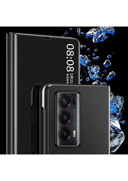 Honor Magic V2 5g Pc Görünüm Penceresi Standlı Flip Telefon Kapağı Ayna Yüzeyi Anti-Drop Telefon Kılıfı (Yurt Dışından) modelleri
