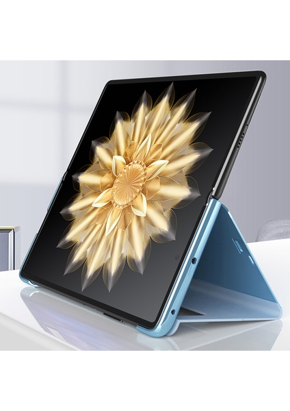 Honor Magic V2 5g Pc Görünüm Penceresi Standlı Flip Telefon Kapağı Ayna Yüzeyi Anti-Drop Telefon Kılıfı (Yurt Dışından)
