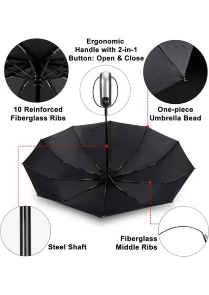 10 Telli Siyah Kaliteli Şemsiye fırsatları