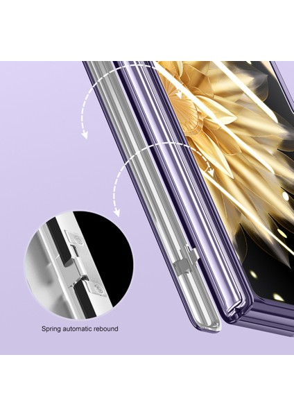 Honor Magic V2 5g Clear Pc Telefon Kılıfı Menteşe Koruma Elektrapan Kickstand Cover (Yurt Dışından)